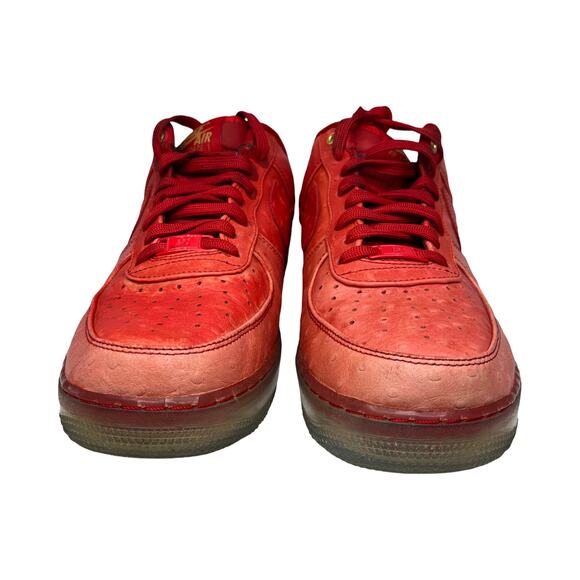 Nike Air Force 1 CMFT Lux Low Ostrich Red Gold Mens Size 11 Icy Soles Rare